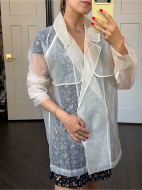 Rachel Zoe Sheer Ivory Organza Jacket